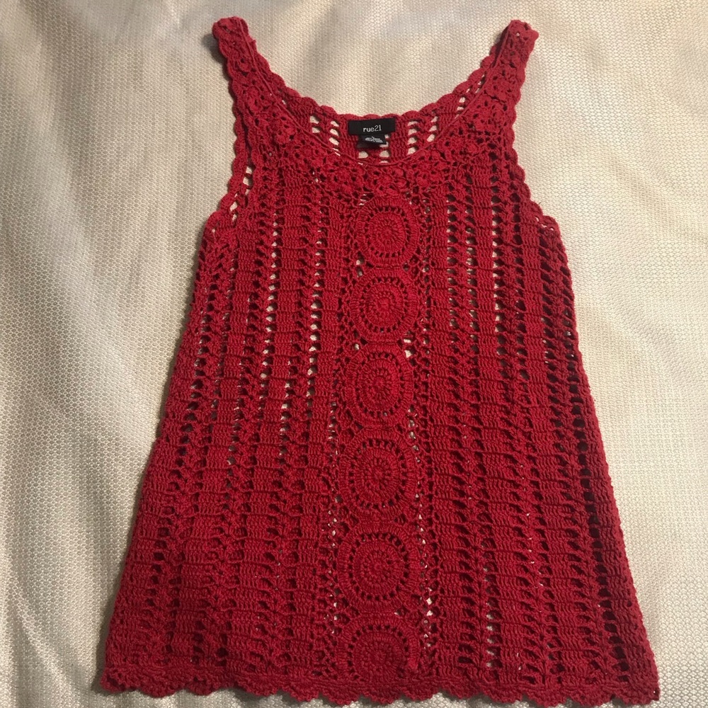 Red Crochet Top - Rue21 - Large - Picture 5 of 5